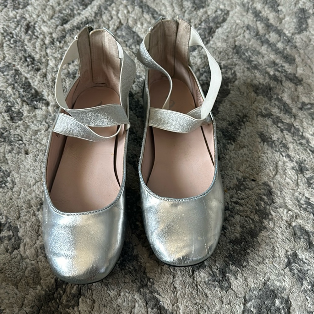 Cute chrome ballet flats